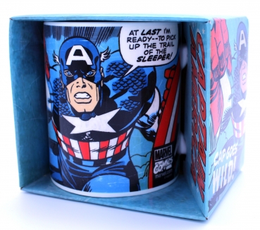 Marvel's Avengers: Captain America Keramik Tasse "Cap Goes Wild!" von Logoshirt